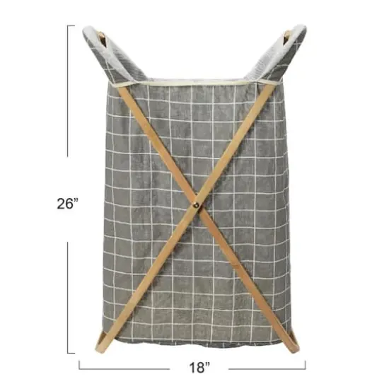 Household Essentials Krussh Bamboo X Frame Hamper (Gray) {7}
