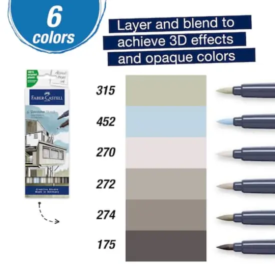Faber-Castell&reg; Goldfaber Sketch Architecture Dual Tip Alcohol Markers {3}