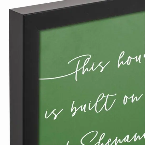 Love and Shenanigans Plaid 13.73" x 13.73" Black Framed Canvas {4}