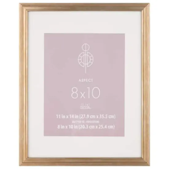 Aspect 8" x 10" Gold Narrow Frame with Mat by Studio Décor® {1}