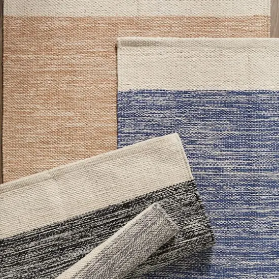 DII&reg; French Blue Variegated Border Hand-Loomed Rug, 2ft. x 3ft. {9}