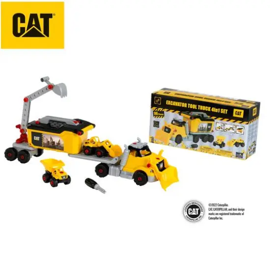 Theo Klein CAT&reg; Excavator Tool Truck 4-in-1 Set {6}