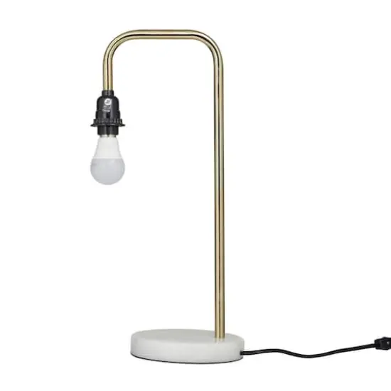 Gold Metal Industrial Table Lamp, 9" x 13" x 20" {4}