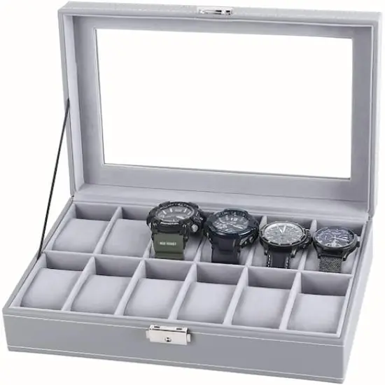 Anchor Gray Dozen Leather Watch Box {1}