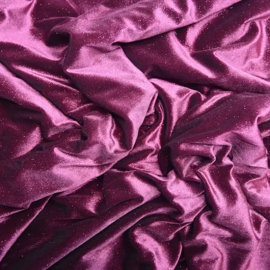 Feldman Maroon Sparkle Stretch Velvet Fabric {5}
