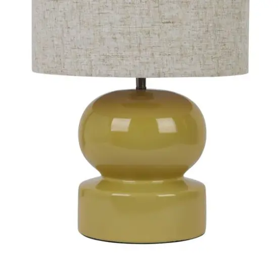 Hello Honey&reg; 19" Green Modern Ceramic Table Lamp with Fabric Shade {7}