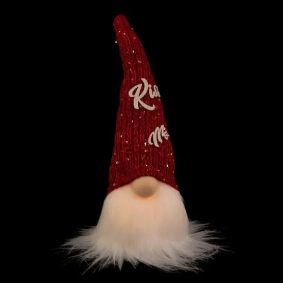 11.5" Lighted Red Knit 'Kiss Me' Hat Valentine's Day Gnome {4}