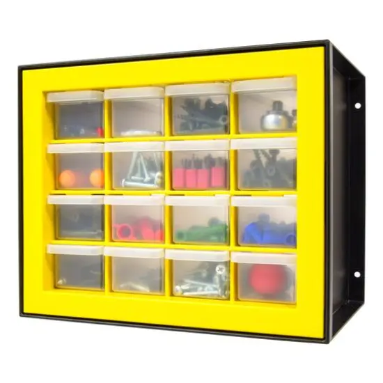 IRIS Black and Yellow 16-Drawer Parts Cabinet {9}