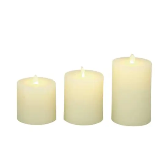 Yellow Traditional Wax Flameless Candle Set {1}