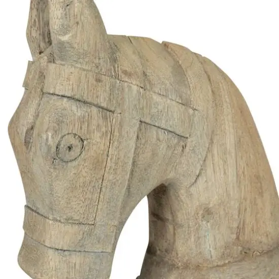 Hello Honey&reg; 22" Distressed Mango Wood Horse Figurine {4}