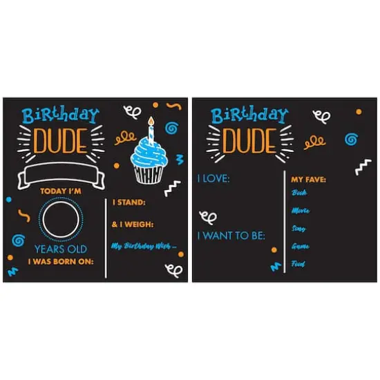 RoomMates 12" Double-Sided Birthday Dude Chalkboard {1}