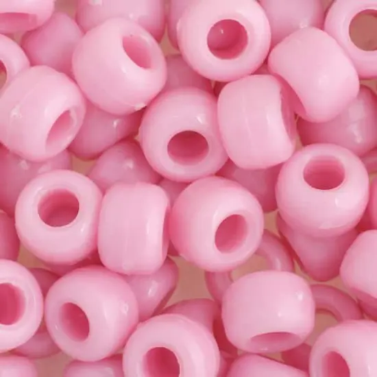 John Bead 9mm Opaque Plastic Pony Beads, 1,000ct. Pink {1}