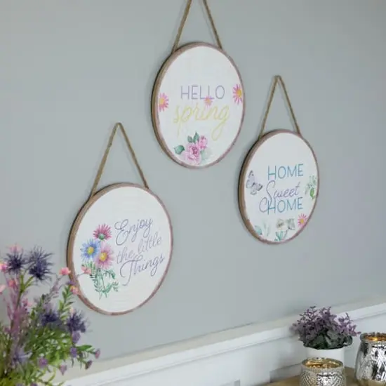 Springtime Floral Hanging Wall Sign Set {1}