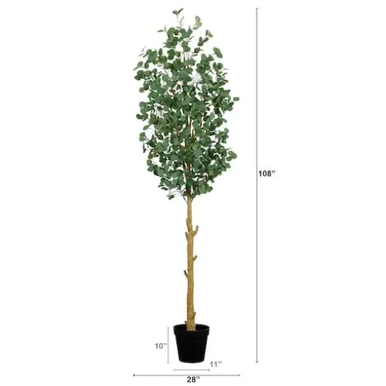 9ft. Potted Green Artificial Eucalyptus Tree {3}