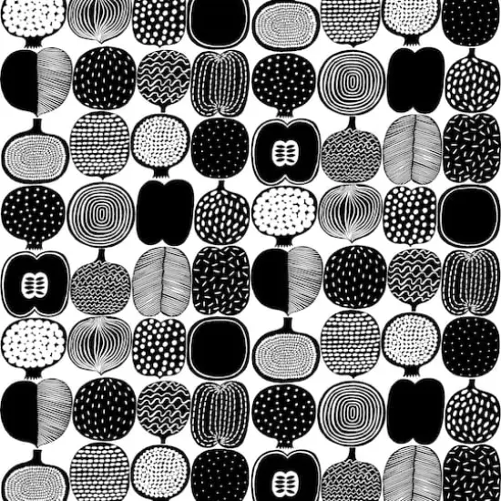 Brewster Marimekko Black & White Kompotti Peel & Stick Wallpaper {1}