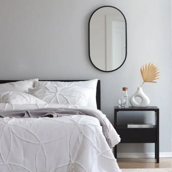 Habitat Pluto 28" Black Oval Wall Mirror {3}