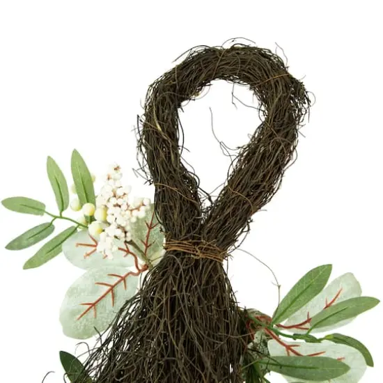 24" Pumpkins & Berries Artificial Fall Harvest Twig Teardrop Swag {4}