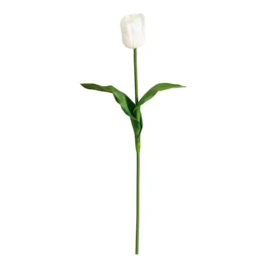 25" White Tulip Flower Stems, 3ct. {1}