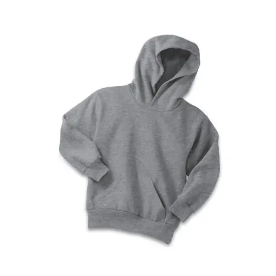 Port & Company&reg; Neutrals Youth Core Fleece Pullover Hooded Sweatshirt Athletic Heather {1}