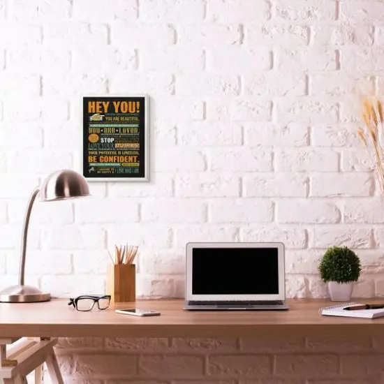 Stupell Industries Hey You Inspirational Wooden Wall Plaque {3}