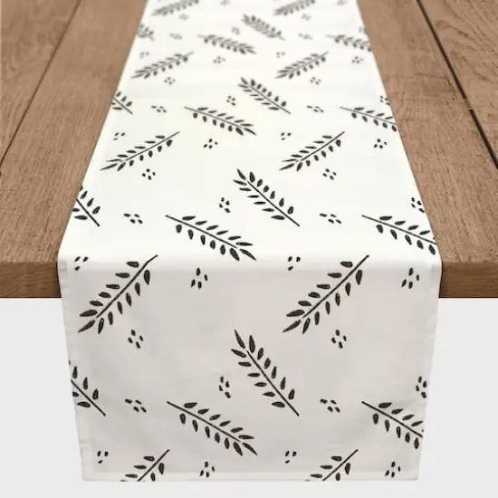 Simple Leaf Pattern 16" x 72" Cotton Twill Runner {1}