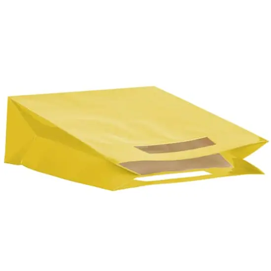 JAM Paper Large Yellow Heavy Duty Bags with Trapezoid Handle, 3ct. {5}
