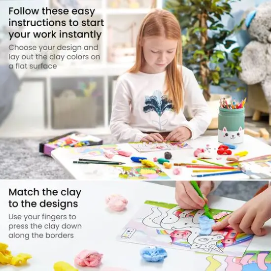 Arteza&reg; Kids Magical Creatures Clay By Numbers Kit, 57 pcs {7}