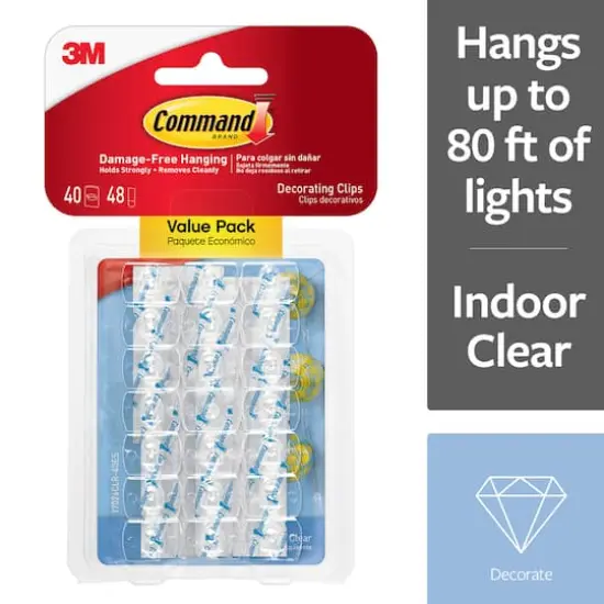 Command&trade; Mini Decorating Light Clips, Clear {3}