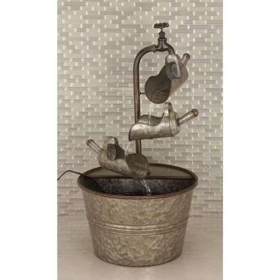 28" Gray Iron Farmhouse Fountain {9}