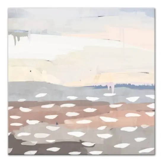 Cream Blue Abstract 20" x 20" Canvas Wall Art {1}