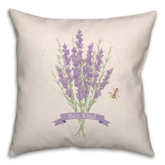 Bee Kind Lavendar 18" x 18" Throw Pillow {3}