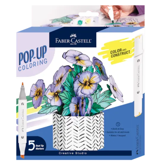 Faber-Castell&reg; Pop Up Coloring Pansy Bouquet Kit {1}