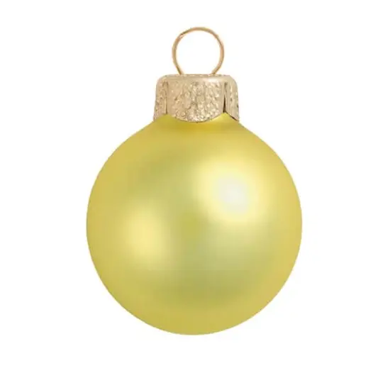 Whitehurst 40ct. 1.25" Matte Glass Ball Ornaments Yellow Matte {1}
