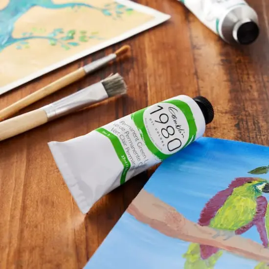 Gamblin 1980 Oil Color, 37mL Permanent Green Light {3}