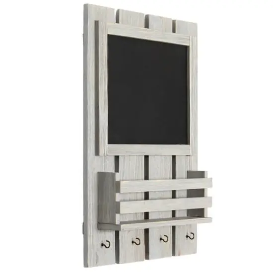 Elegant Designs Chalkboard Sign, Key Holder & Mail Storage Accent Gray Wash {8}