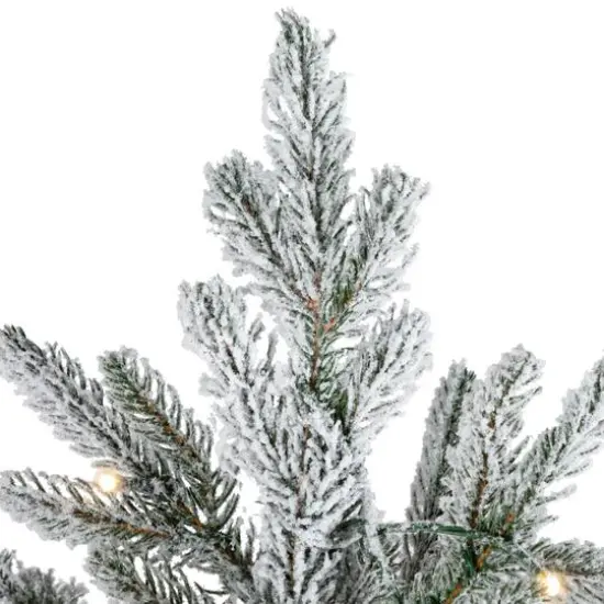 7.5ft. Pre-Lit Real Touch™ Flocked Grand Teton Pine Artificial Christmas Tree, Warm White LED Lights {5}