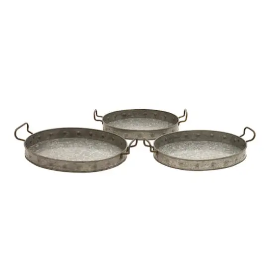 Grey Metal Farmhouse Tray Set {1}