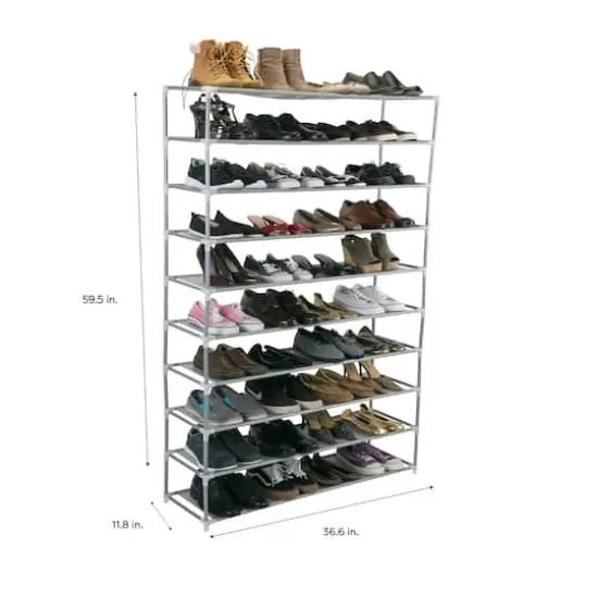 Simplify Gray 50 Pair Shoe Rack {6}