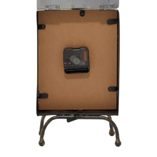 Brass Metal Rustic Clock, 14" x 8" x 4" {7}