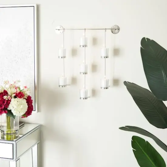 CosmoLiving by Cosmopolitan 27" Silver Contemporary Wall Sconce {3}