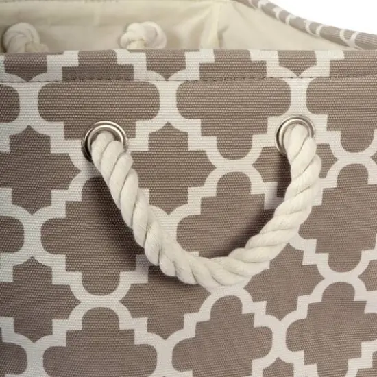 DII&reg; Medium Rectangle Polyester Lattice Bin Brown {5}