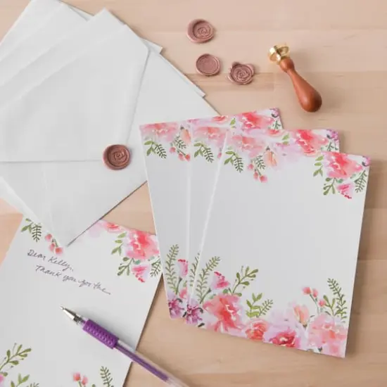 Floral Flat Cards & Envelopes by Recollections&trade;, 5" x 7" {4}