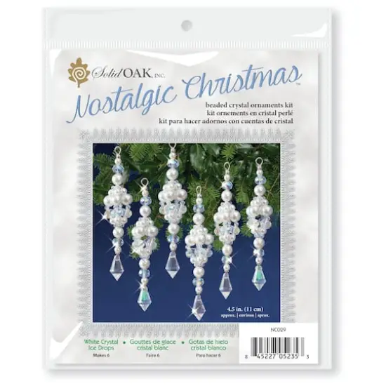 Solid Oak Nostalgic Christmas Crystal Ice Drops Beaded Crystal Ornament Kit {1}