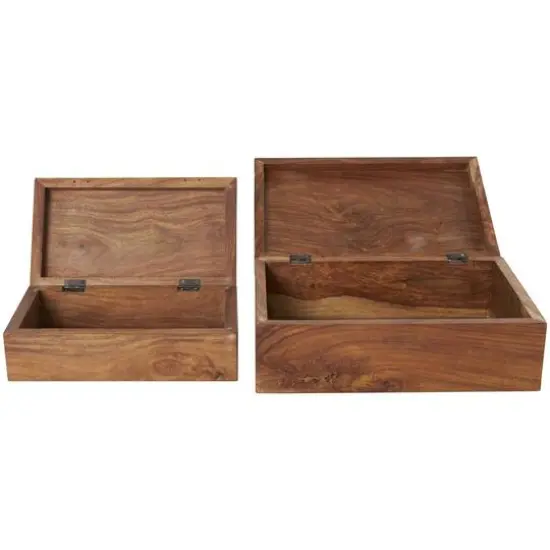 Brown Box Set with Silver Diagonal Stripes {6}