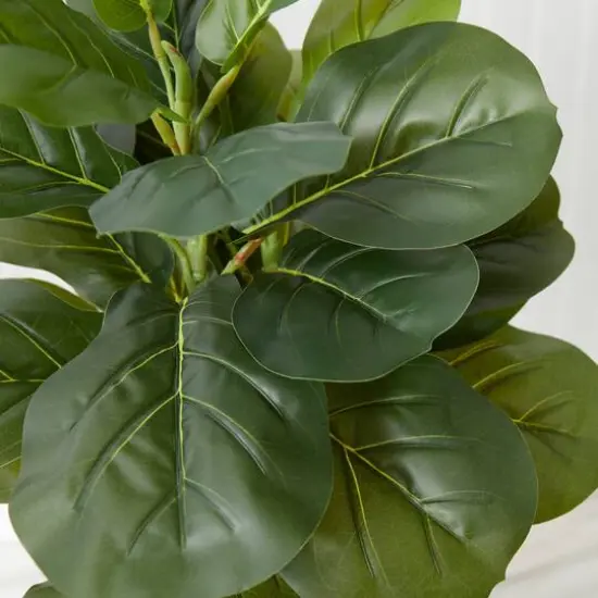 3ft. Artificial Fiddle Leaf Fig Tree With Handmade Cotton & Jute Woven Planter Set DIY Kit Gray {7}