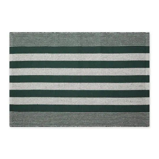 DII&reg; Cabana Stripe Handwoven Recycled Yarn Rug, 2ft. x 3ft. Hunter Green {1}