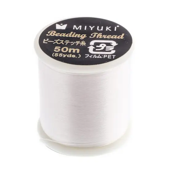 Miyuki&reg; Nylon Beading Thread, 50m White {1}