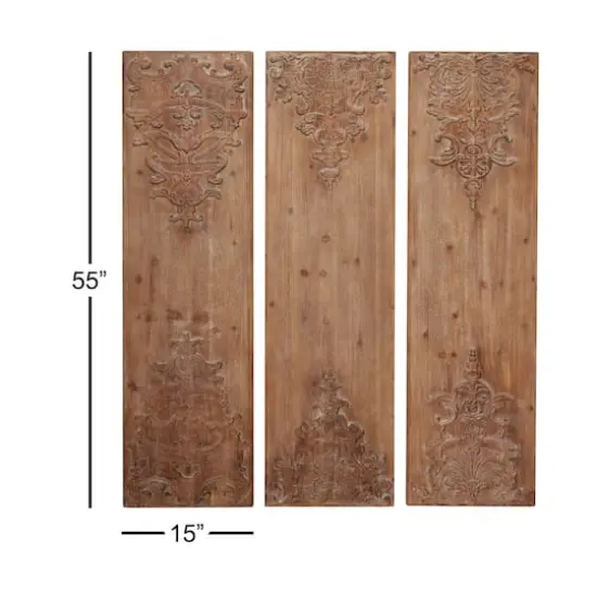 55" Brown Wood Rustic Wall Decor, 3ct. {8}