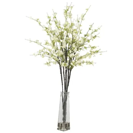 38" Cherry Blossoms Silk Arrangement in Vase  {1}