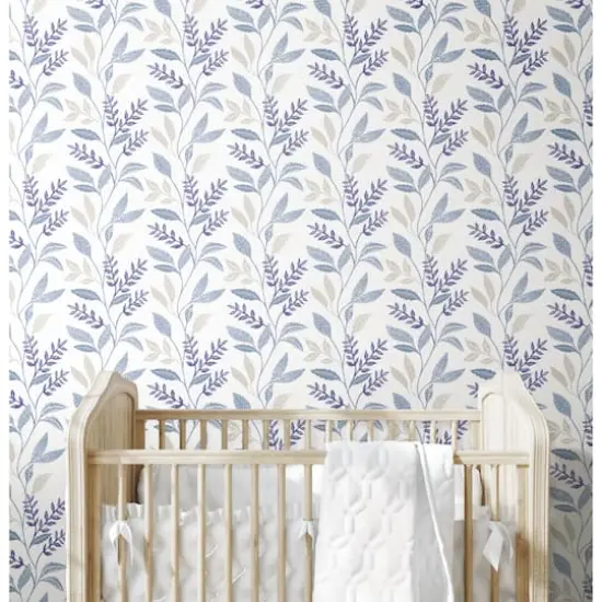 RoomMates Cottage Vine Peel & Stick Wallpaper White and Blue {4}